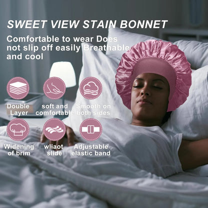 100% Mulberry Silk Bonnet 4 Pack - Unisex