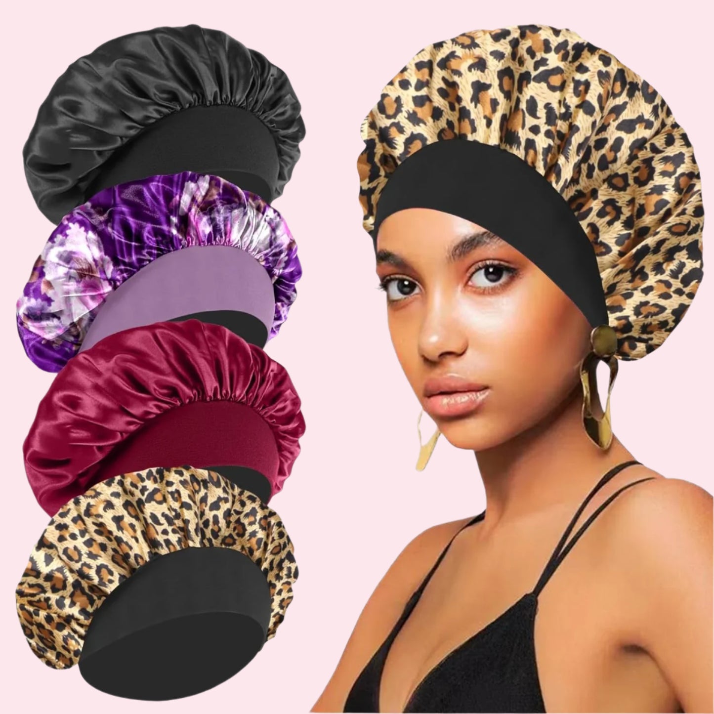 100% Mulberry Silk Bonnet 4 Pack - Unisex