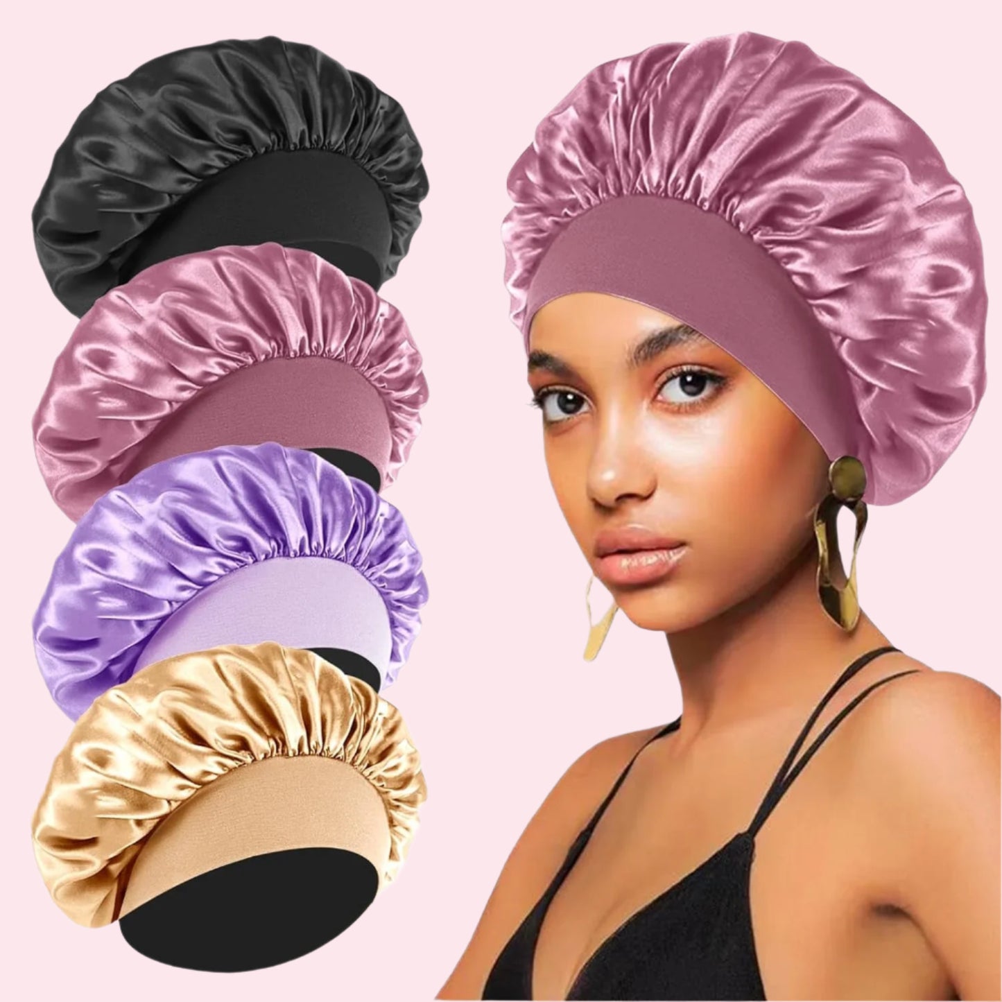 100% Mulberry Silk Bonnet 4 Pack - Unisex