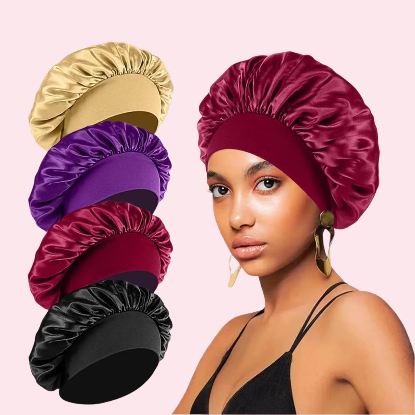 100% Mulberry Silk Bonnet 4 Pack - Unisex