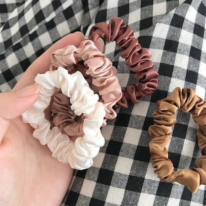 6 Pack - 100% Mulberry Silk Slim Scrunchy