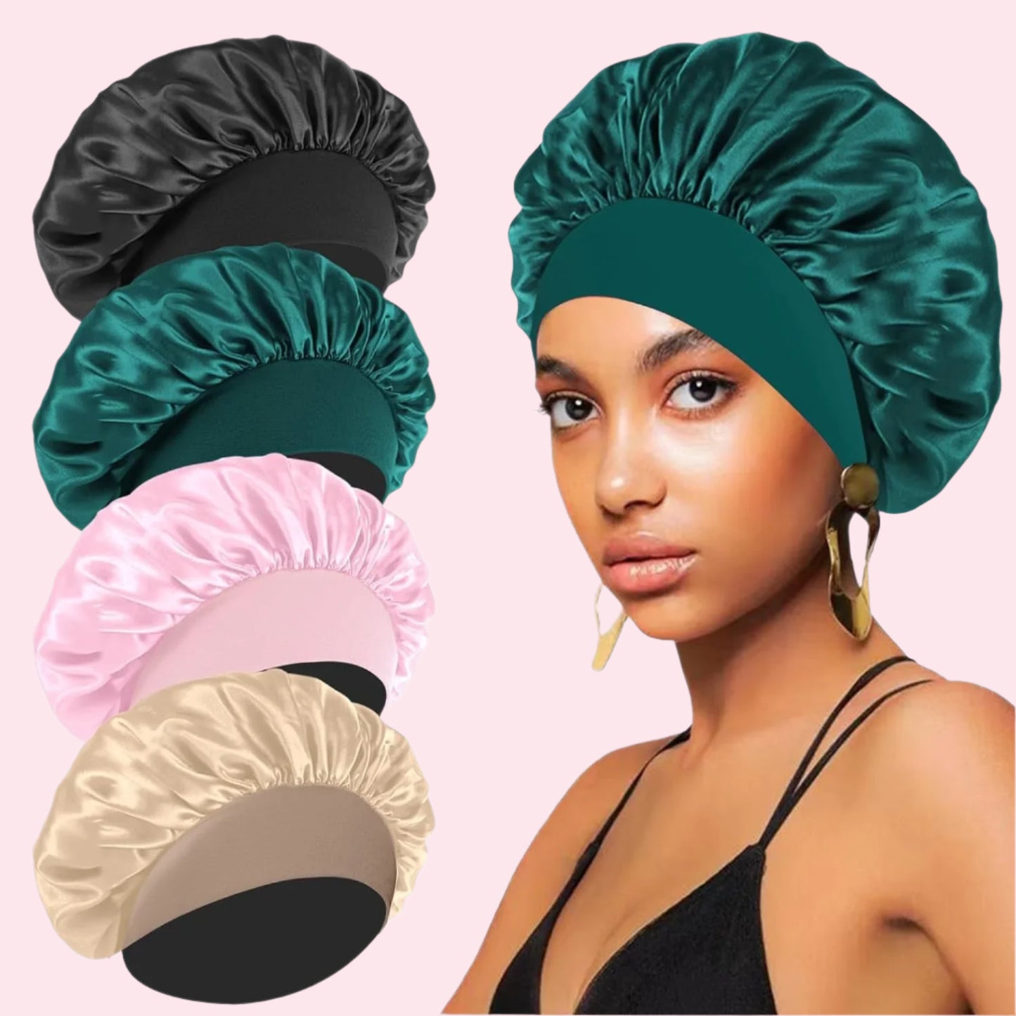 100% Mulberry Silk Bonnet 4 Pack - Unisex