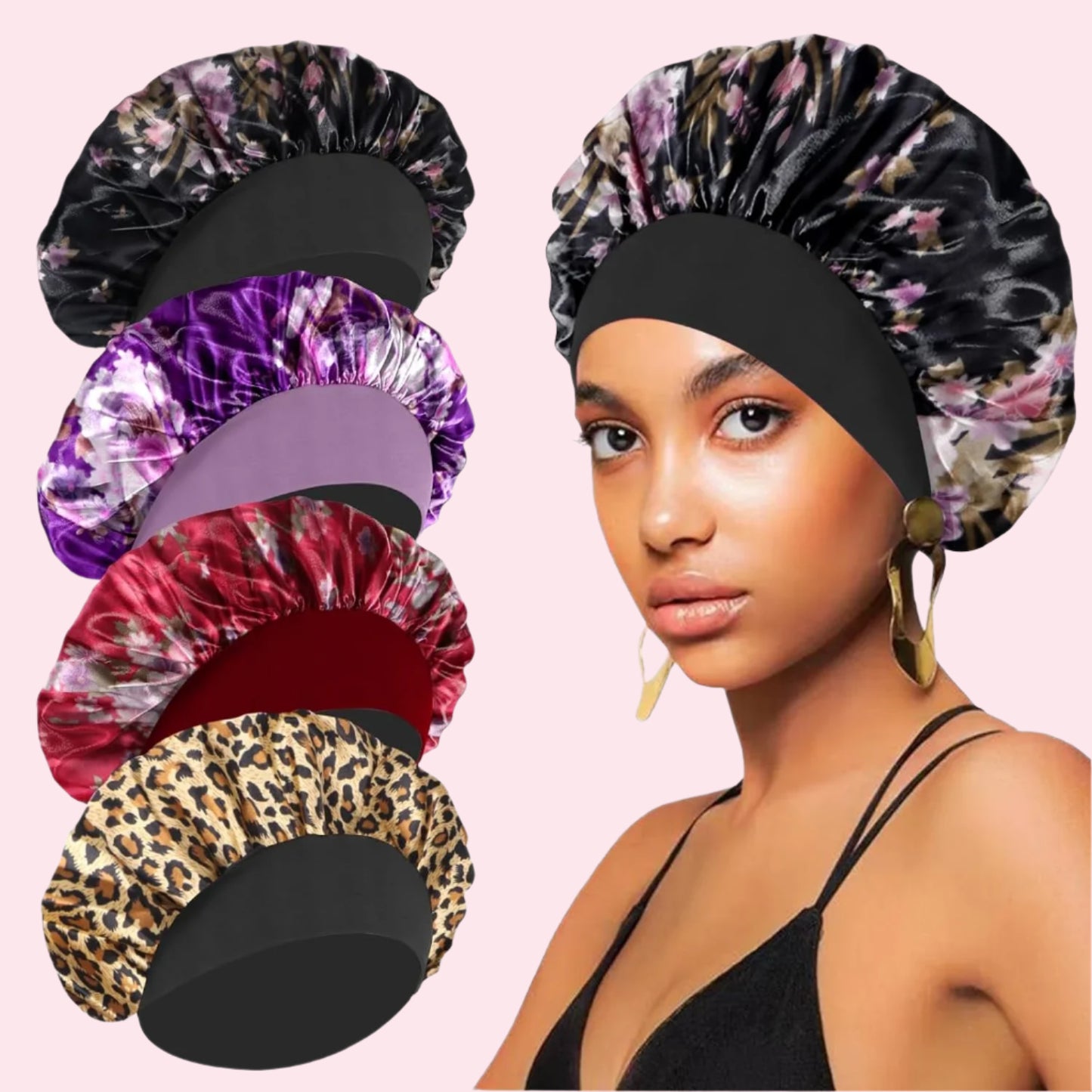 100% Mulberry Silk Bonnet 4 Pack - Unisex