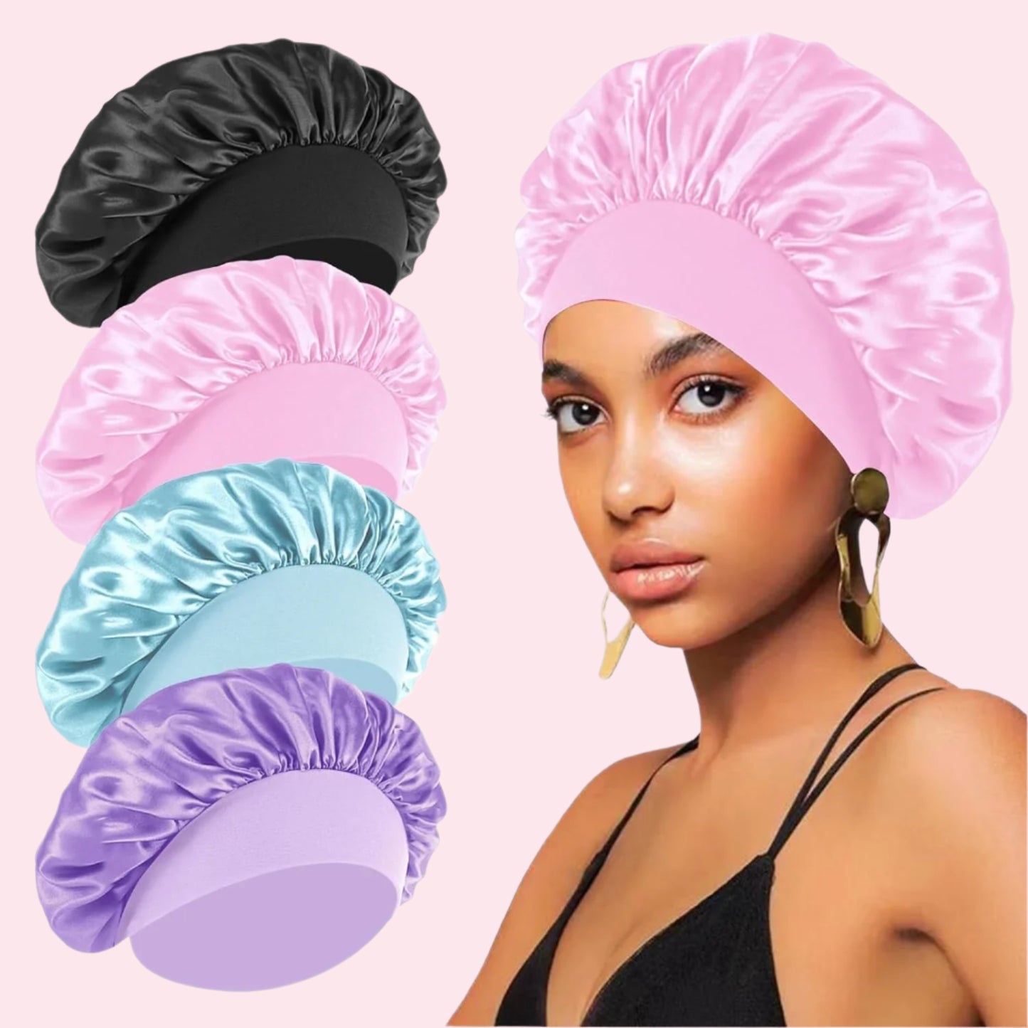 100% Mulberry Silk Bonnet 4 Pack - Unisex