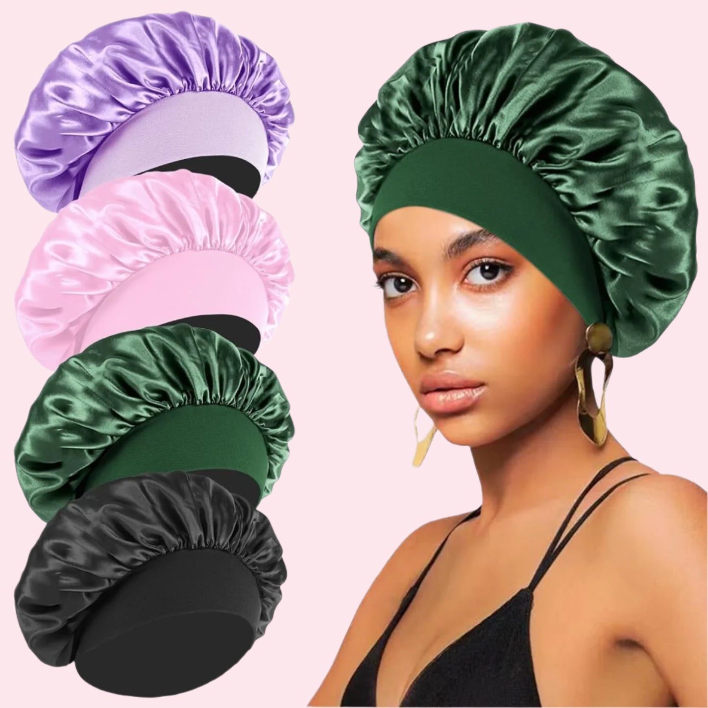 100% Mulberry Silk Bonnet 4 Pack - Unisex